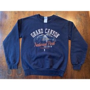 Vintage Grand Canyon National Park Crew Neck Sweatshirt Navy Blue Sz Small
